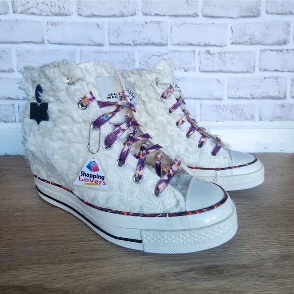 ⭐Converse x Isabel Marant Chuck 70 Internal Wedge Hi Shoes Sz 11 White A10222C⭐ - Picture 3 of 9